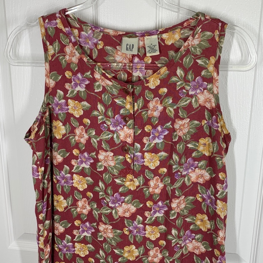 Vintage gap linen floral maxi dress size small - Picture 2 of 9
